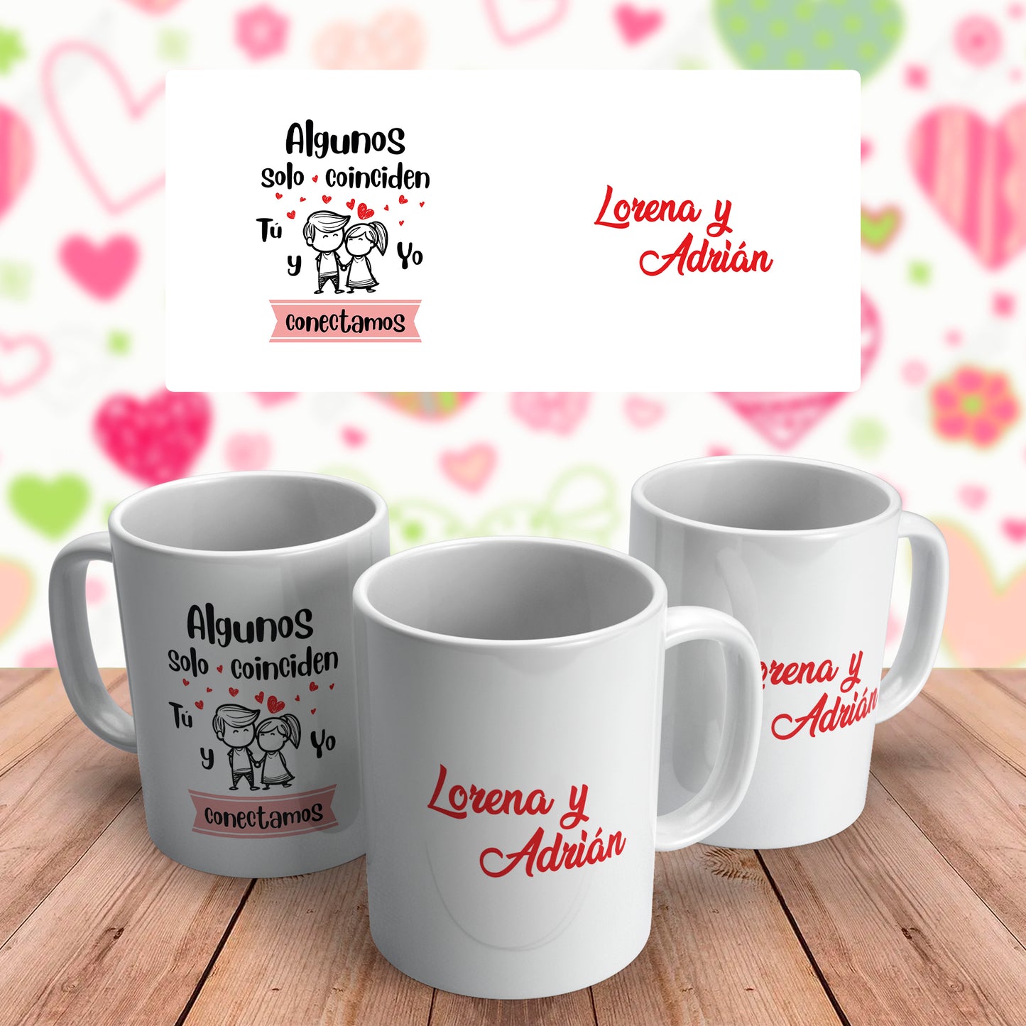 Taza Dedicatorias +Nombres personalizados (Varios diseños)