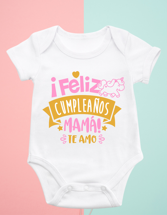 Body personalizado feliz cumpleaños mama