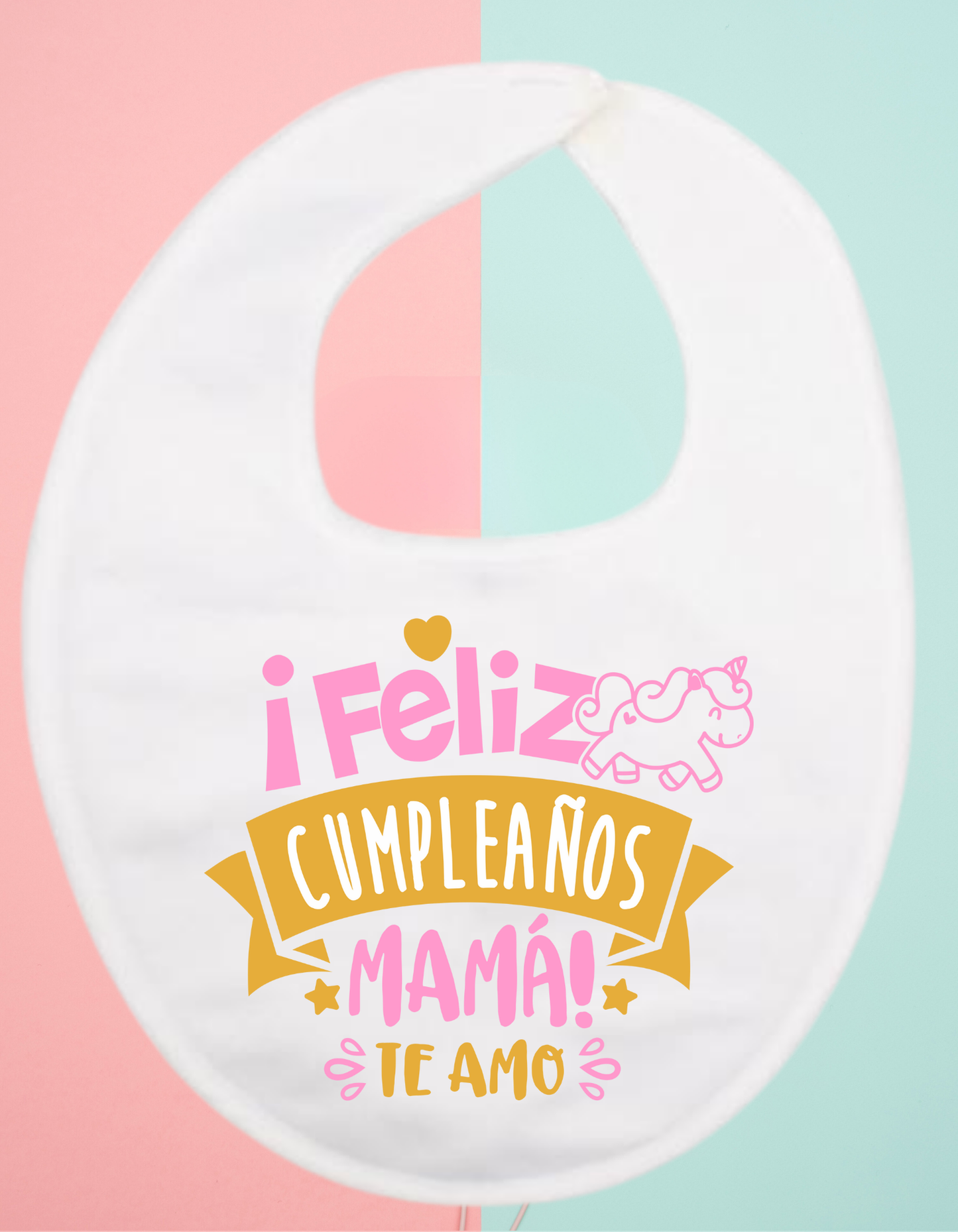 Babero personalizado feliz cumpleaños mama...