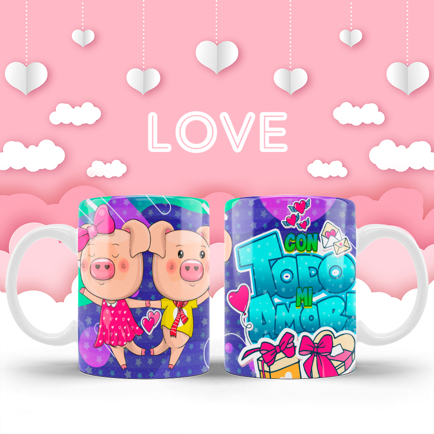 Tazas dibujos amor (Varios diseños)