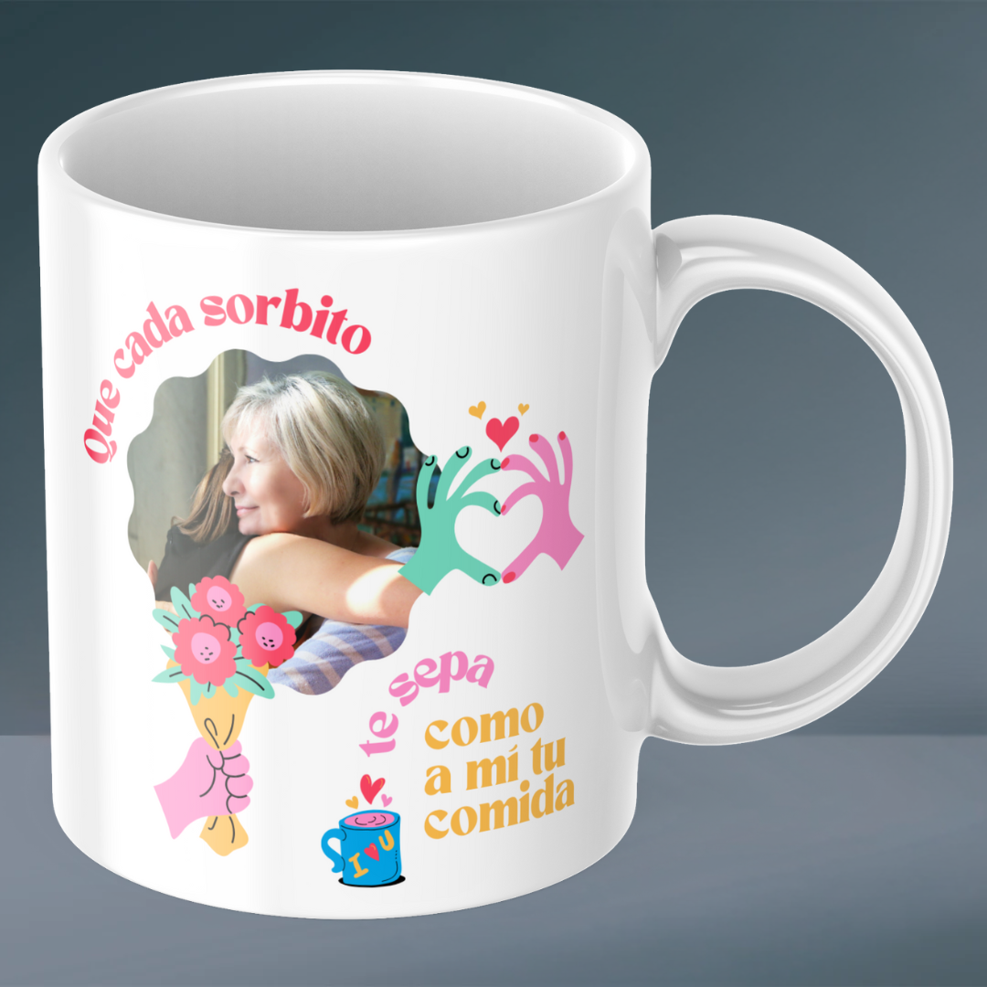 Taza con Fondo Pastel